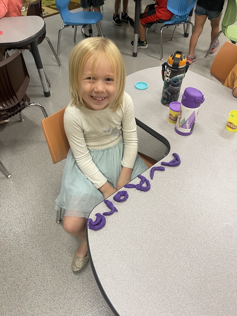 #OneElevaStrum students squishing and shaping their way through kindergarten with Play-doh!