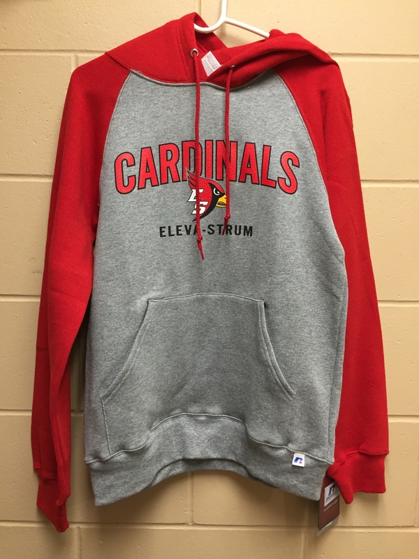 Red and Gray Hooded Sweatshirt